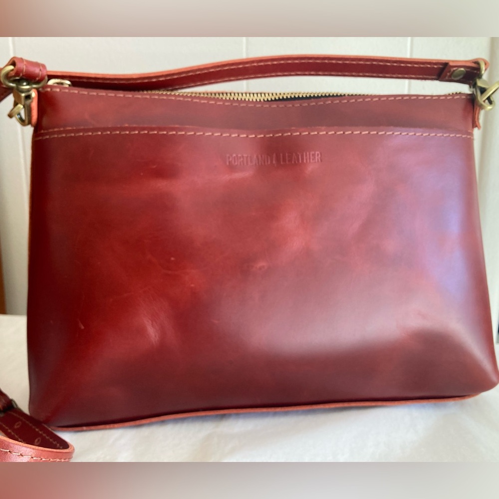 Portland Leather Goods PLG Large Poppy Crossbody Bag Handbag Purse Cowboy Sunset - Picture 7 of 8
